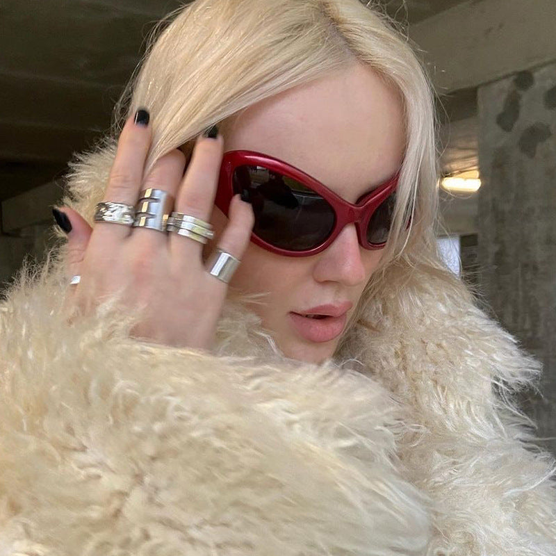 Venta al por mayor PC futurista alfabeto B damas gafas de sol